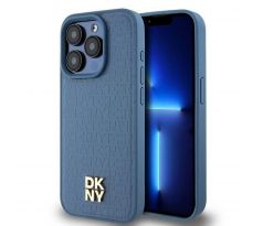 DKNY   iPhone 15 Pro s MagSafe DKHMP15LPSHRPSB (DKNY HC MagSafe Pu Repeat Pattern W/Stack Logo) modrý