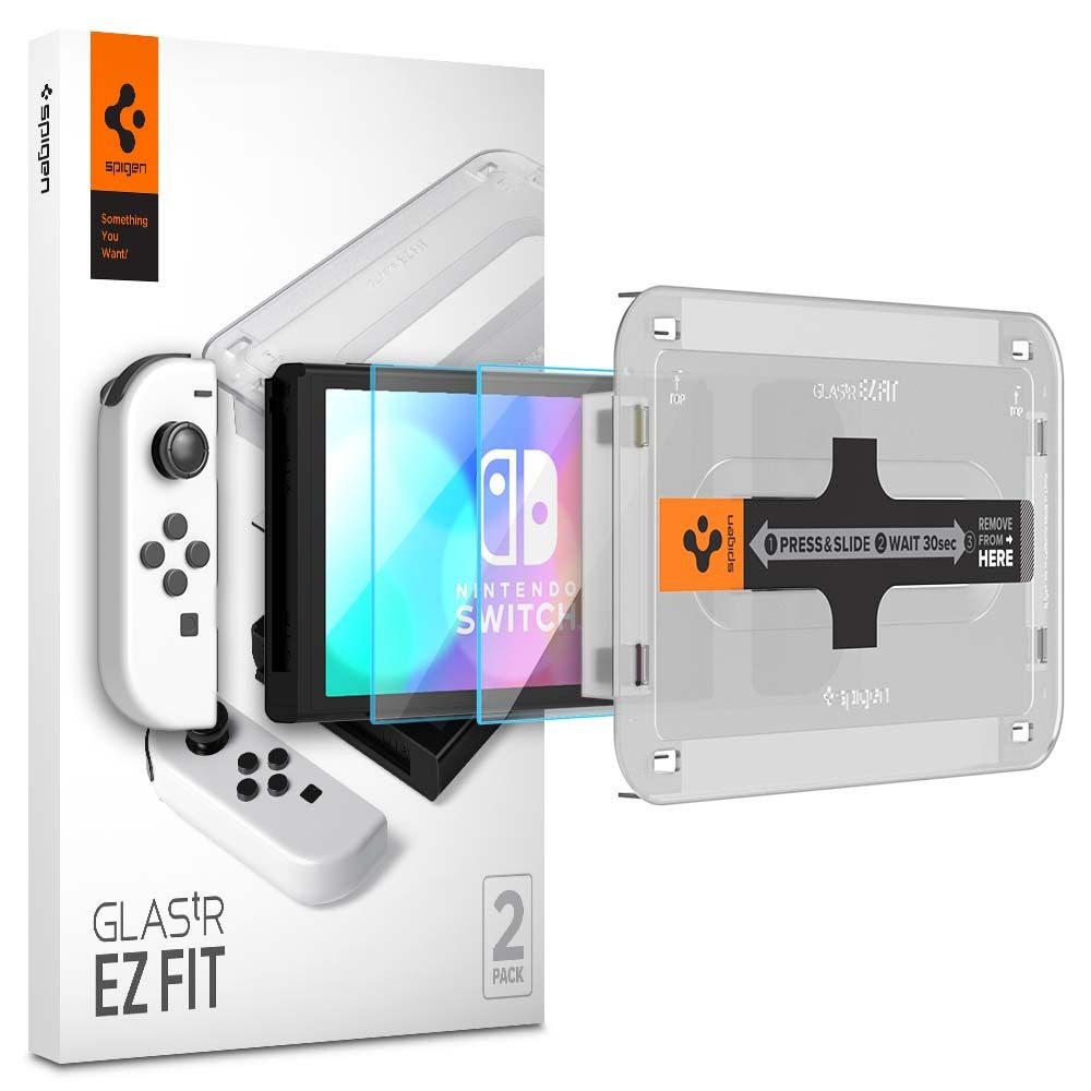 2PACK SET OCHRANNÝCH SKIEL SPIGEN GLAS.TR ”EZ FIT” 2-PACK NINTENDO SWITCH OLED