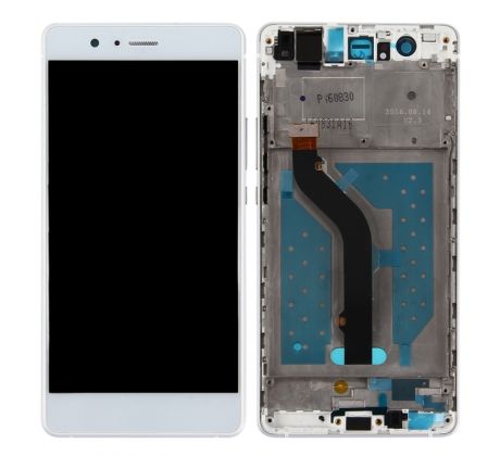 LCD displej + dotyková plocha pre Huawei P9 Lite s rámom, White