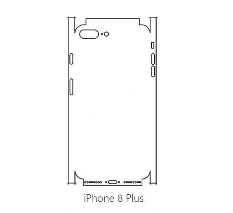Hydrogel - matná zadná ochranná fólia (full cover) - iPhone 8 Plus - typ výrezu 3