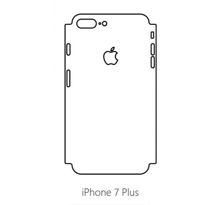 Hydrogel - matná zadná ochranná fólia (full cover) - iPhone 7 Plus - typ výrezu 3