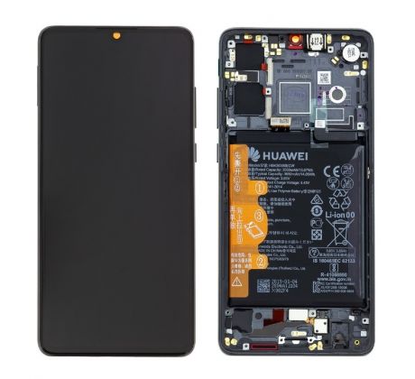 Original displej + dotykové sklo pre Huawei P30 Black (Service Pack)