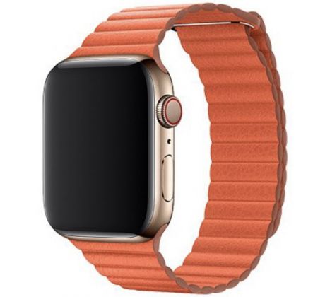 Koženkový remienok Leather Loop pre Apple Watch (42/44/45mm) Sunset Orange