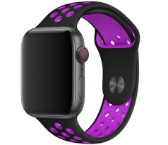Remienok pre Apple Watch (38/40/41mm) Sport, black-purple (veľkosť L)