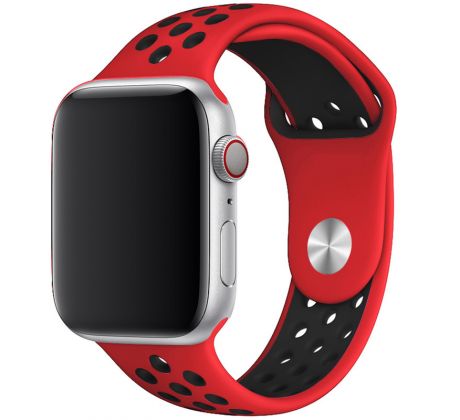 Remienok pre Apple Watch (42/44/45mm) Sport, red-black (veľkosť L)
