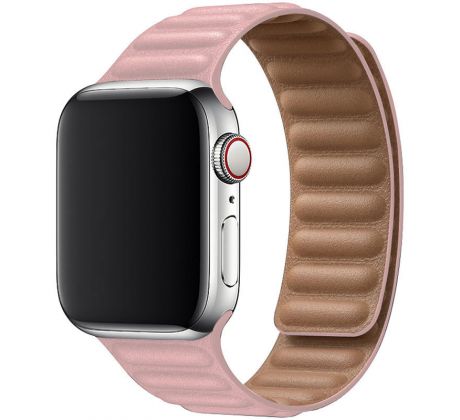 Koženkový remienok Leather Link pre Apple Watch (42/44/45mm) Pink