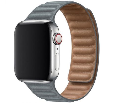 Koženkový remienok Leather Link pre Apple Watch (42/44/45mm) Dark Gray