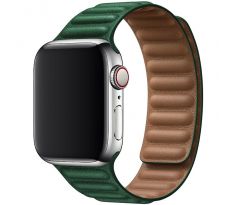 Koženkový remienok Leather Link pre Apple Watch (42/44/45mm) Ink Green