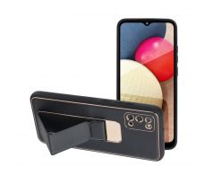 Forcell LEATHER Case Kickstand  Samsung Galaxy A02S čierny