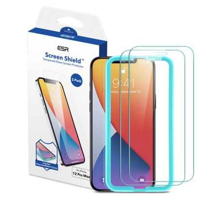 2PACK SET OCHRANNÝCH SKIEL ESR SCREEN SHIELD 2-PACK iPhone 12 Pro Max CLEAR