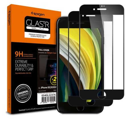 OCHRANNÉ TVRDENÉ SKLO SPIGEN GLASS FC 2-PACK iPhone 7 / 8 / SE 2020 / 2022 BLACK