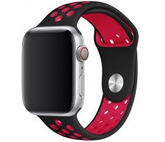 Remienok pre Apple Watch (42/44/45mm) Sport, black-red (veľkosť S)