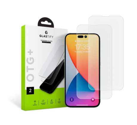 OCHRANNÉ TVRDENÉ SKLO GLASTIFY OTG+ 2-PACK iPhone 14 Pro CLEAR