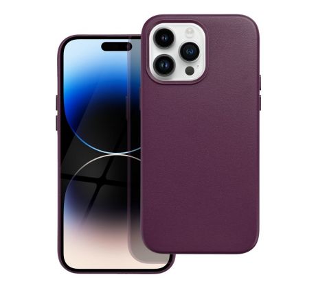 Kožený kryt - Mag Cover  iPhone 14 Pro Max fialový