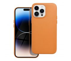 Kožený kryt - Mag Cover  iPhone 14 Pro Max oranžový