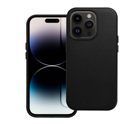 Kožený kryt - Mag Cover  iPhone 14 Pro čierny