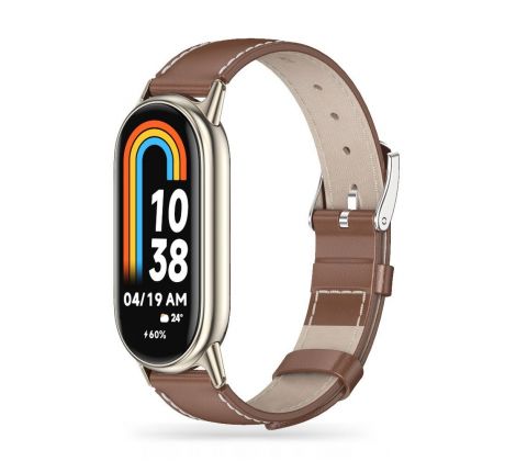 REMIENOK TECH-PROTECT LEATHERFIT XIAOMI SMART BAND 8 / 8 NFC BROWN