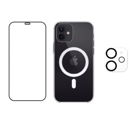 3PACK - Hydrogel + Crystal Air kryt s MagSafe + ochranné sklíčko kamery pre iPhone 12