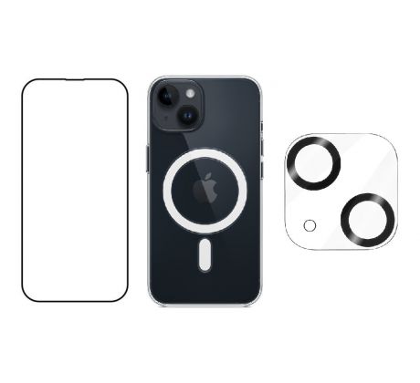3PACK - Hydrogel + Crystal Air kryt s MagSafe + ochranné sklíčko kamery pre iPhone 14 Plus