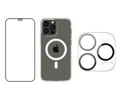 3PACK - Hydrogel + Crystal Air kryt s MagSafe + ochranné sklíčko kamery pre iPhone 13 Pro Max