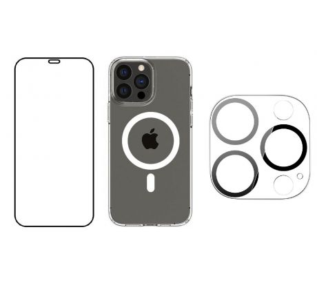 3PACK - Hydrogel + Crystal Air kryt s MagSafe + ochranné sklíčko kamery pre iPhone 13 Pro Max