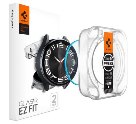 2PACK SET OCHRANNÝCH SKIEL SPIGEN GLAS.TR ”EZ-FIT” 2-PACK SAMSUNG GALAXY WATCH 6 CLASSIC (43 mm) CLEAR