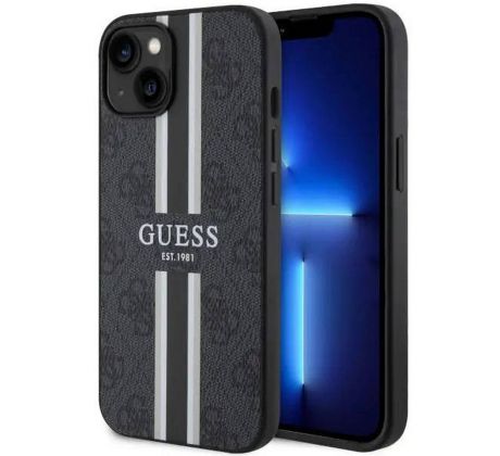 Original   GUESS GUHMP14MP4RPSK  iPhone 14 Plus (Magsafe 4G Printed Stripes / čierny)