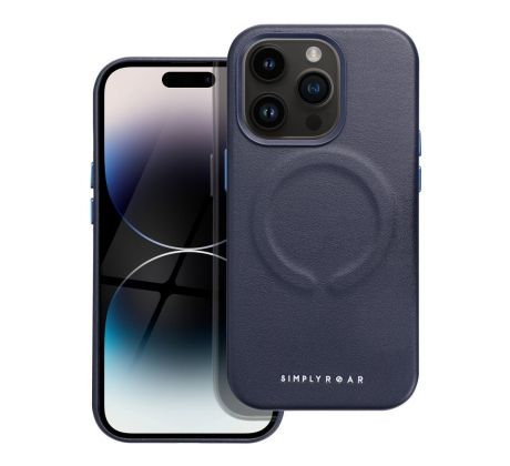 Roar Kožený kryt Mag Case -  iPhone 14 Pro   tmavomodrý