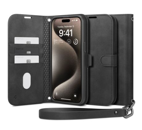 KRYT SPIGEN WALLET ”S” PRO iPhone 15 Pro BLACK