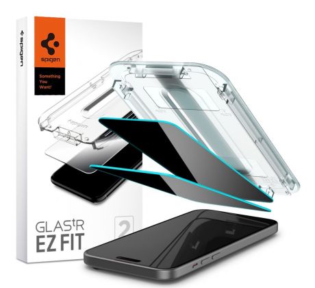 2PACK SET ANTI-SPY OCHRANNÝCH SKIEL SPIGEN GLAS.TR ”EZ FIT” 2-PACK iPhone 15 Plus PRIVACY