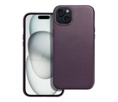 Kožený kryt Mag Cover  iPhone 15 Plus  fialový