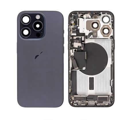 Apple iPhone 15 Pro Max - Zadný housing s predinštalovanými dielmi (Blue Titanium)