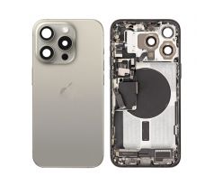 Apple iPhone 15 Pro Max - Zadný housing s predinštalovanými dielmi (Natural Titanium)