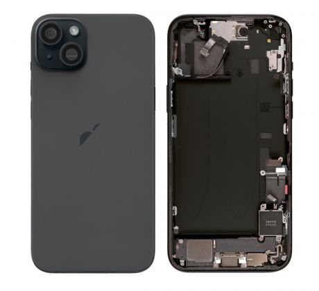 Apple iPhone 15 Plus - Zadný housing s predinštalovanými dielmi (black)