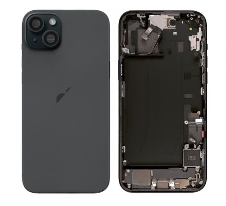 Apple iPhone 15 - Zadný housing s predinštalovanými dielmi (black) 