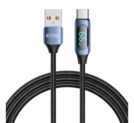KÁBEL TECH-PROTECT ULTRABOOST LED TYPE-C CABLE 66W/6A 200CM BLUE