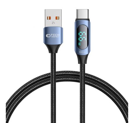 KÁBEL TECH-PROTECT ULTRABOOST LED TYPE-C CABLE 66W/6A 100CM BLUE