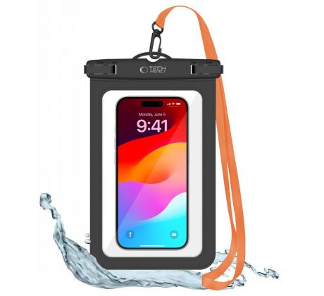 VODEODOLNÉ PÚZDRO TECH-PROTECT UWC9 UNIVERSAL WATERPROOF CASE 8.9 INCH BLACK/ORANGE