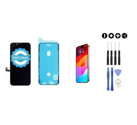 MULTIPACK - Original OLED displej pre iPhone 15 + lepka pod displej + 3D ochranné sklo + sada náradia