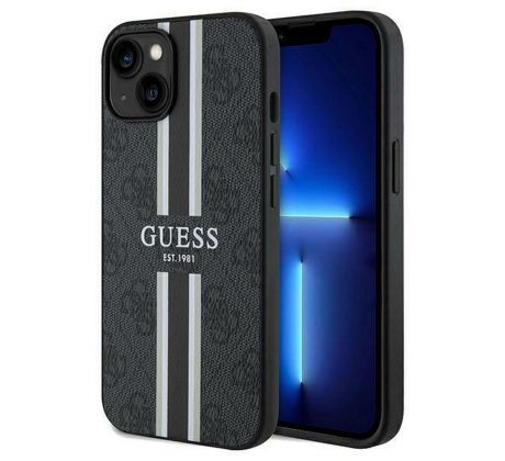 Original   GUESS GUHMP15SP4RPSK  iPhone 15 (Compatible with Magsafe 4G Printed Stripes / cierny)