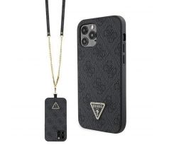 Original   GUESS GUHCP12MP4TDSCPK  iPhone 12 / 12 Pro (Metal Logo Starss Crossbody / cierny)