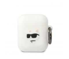 Original  KARL LAGERFELD KLA2RUNCHH  Apple Airpods 1 / 2 (3D Sil NFT Choupette / biely)