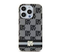 DKNY   iPhone 15 s MagSafe DKHMP15SHCPTSK (DKNY HC MagSafe PC TPU Checkecervený Pattern W/Printed Stripes) cierny