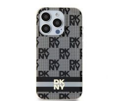 DKNY   iPhone 15 Plus s MagSafe DKHMP15MHCPTSK (DKNY HC MagSafe PC TPU Checkecervený Pattern W/Printed Stripes) cierny