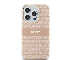 DKNY   iPhone 14 s MagSafe DKHMP14SHRHSEP (DKNY HC MagSafe PC TPU Repeat Texture Pattern W/ Stripe) ružový