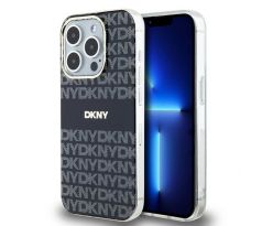 DKNY   iPhone 15 Pro s MagSafe DKHMP15LHRHSEK (DKNY HC MagSafe PC TPU Repeat Texture Pattern W/ Stripe) cierny