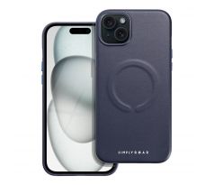 Roar Kožený kryt Mag Case -  iPhone 15 Plus   tmavomodrý