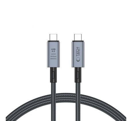 KÁBEL TECH-PROTECT ULTRABOOST Max USB 4.0 8K 40GBPS TYPE-C CABLE PD240W 100CM GREY