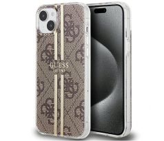 Original   GUESS GUHCP15SH4PSEGW  iPhone 15 (4G Gold  Stripe / hnedý)