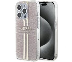 Original   GUESS GUHCP15LH4PSEGP  iPhone 15 Pro (4G Gold  Stripe / ružový)